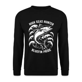 Sea Fishing Tuna Bluefin Hunter - Unisex Sweatshirt - black - Front - Alina (178cm) & Michal (187cm)