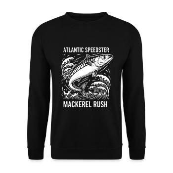 Sea Fishing Mackerel Mackerel Rush - Unisex Sweatshirt - black - Front - Alina (178cm) & Michal (187cm)