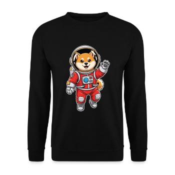 Chien Shiba Inu Astronaute Espace Rouge - Sweat-shirt Unisexe - noir - Devant - Alina (178cm) & Michal (187cm)