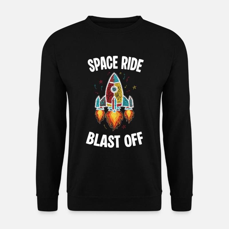 Fusée Espace Retro Scribble Blast Off - Sweat-shirt Unisexe - noir