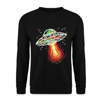 UFO Space Scribble Scribble Color - Unisex Sweatshirt - black - Front - Alina (178cm) & Michal (187cm)