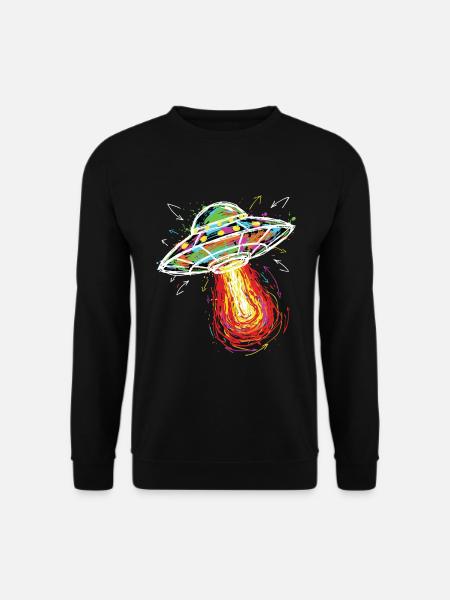 UFO-Weltraum-Kritzel Kritzel-Farbe - Unisex Pullover - Schwarz