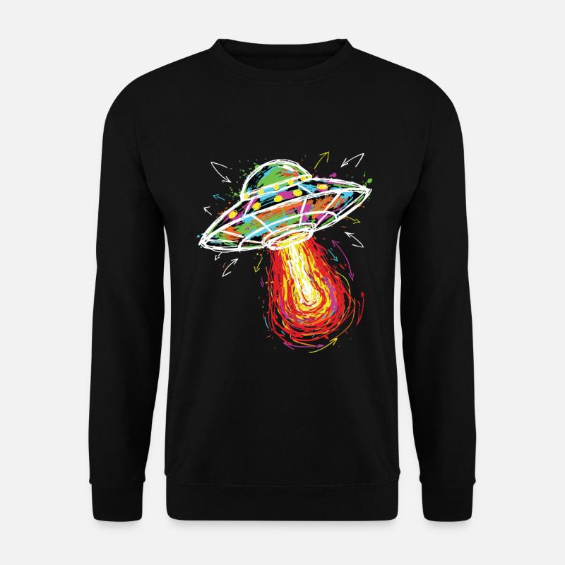UFO-Weltraum-Kritzel Kritzel-Farbe - Unisex Pullover - Schwarz