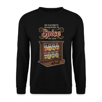 Spices Cooking Humor Spice of Life - Unisex Sweatshirt - black - Front - Alina (178cm) & Michal (187cm)