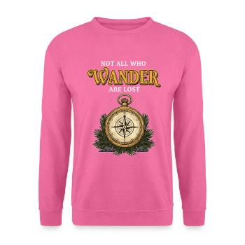 Camping Compass Humor-Zitat: Wander verloren - Unisex Pullover - Pink - Vorne