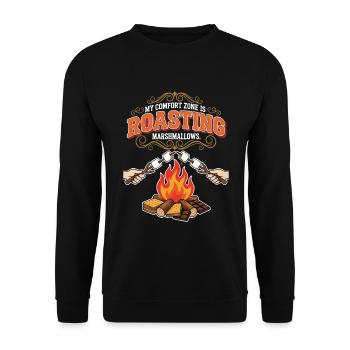 Camping Humour Comfort Zone Roasting Marshmallows - Sweat-shirt Unisexe - noir - Devant - Alina (178cm) & Michal (187cm)