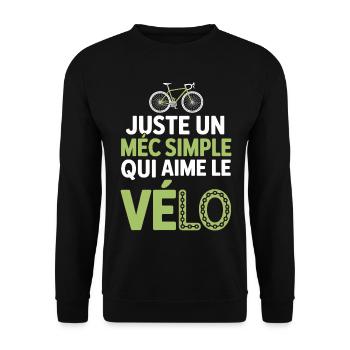 Der einfache Kerl liebt Radfahren und Aperitif-Humor Man Bike - Unisex Pullover - Schwarz - Vorne - Alina (178cm) & Michal (187cm)