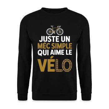 Der einfache Kerl liebt Radfahren und Aperitif-Humor Man Bike - Unisex Pullover - Schwarz - Vorne - Alina (178cm) & Michal (187cm)