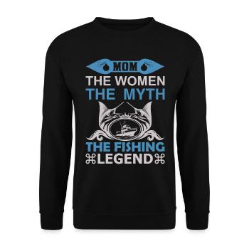 Maman La Femme Le Mythe Don La Légende de la Pêche - Sweat-shirt Unisexe - noir - Devant - Alina (178cm) & Michal (187cm)