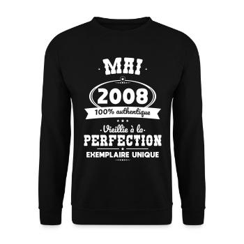 Anniversaire 18 ans - Mai 2008 Perfection - Sweat-shirt Unisexe - noir - Devant - Alina (178cm) & Michal (187cm)