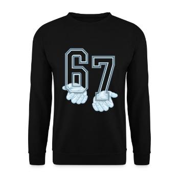 Six Seven 67 Meme - Sweat-shirt Unisexe - noir - Devant - Alina (178cm) & Michal (187cm)