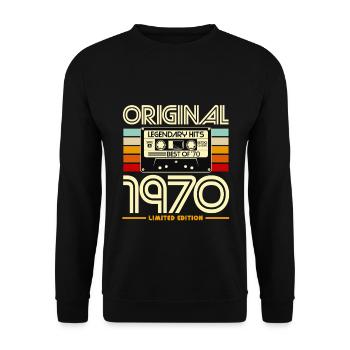 Originale limitierte Kassette von 1970 - Unisex Pullover - Schwarz - Vorne - Alina (178cm) & Michal (187cm)