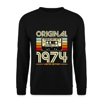 Original 1974 Limited Edition Cassette - Sweat-shirt Unisexe - noir - Devant - Alina (178cm) & Michal (187cm)