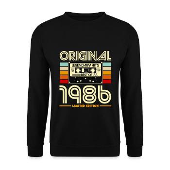 Cassette 1986 Édition Limitée - Sweat-shirt Unisexe - noir - Devant - Alina (178cm) & Michal (187cm)