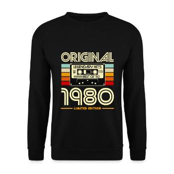 Cassette 1980 Vintage Légende - Sweat-shirt Unisexe - noir - Devant - Alina (178cm) & Michal (187cm)