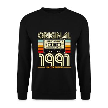 Original 1991 Retro Cassette - Unisex Sweatshirt - black - Front - Alina (178cm) & Michal (187cm)