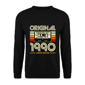 Original 1990 Retro Cassette Limited - Unisex Sweatshirt - black - Front - Alina (178cm) & Michal (187cm)