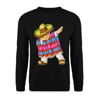 Dabbing Mexican Man Shirt - Unisex Pullover - Schwarz - Vorne - Alina (178cm) & Michal (187cm)