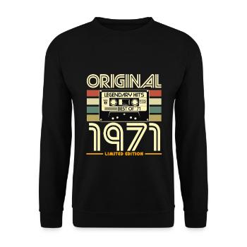 Original 1971 Retro Hits Cassette - Sweat-shirt Unisexe - noir - Devant - Alina (178cm) & Michal (187cm)