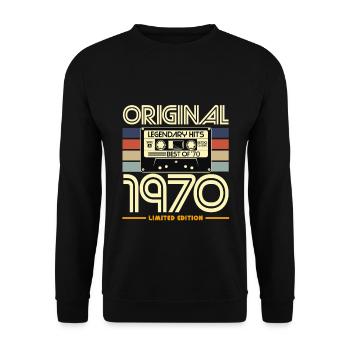 Originale limitierte Kassette von 1970 - Unisex Pullover - Schwarz - Vorne - Alina (178cm) & Michal (187cm)