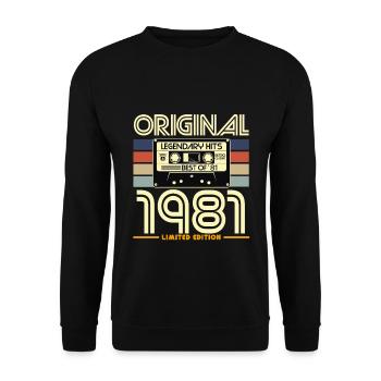 Cassette 1981 Édition Limitée Vintage - Sweat-shirt Unisexe - noir - Devant - Alina (178cm) & Michal (187cm)