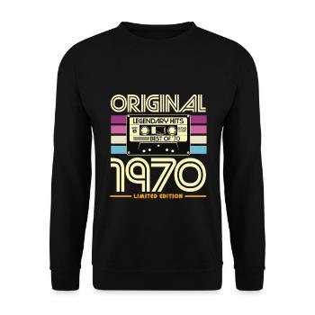 Original 1970 Cassette Vintage Limité - Sweat-shirt Unisexe - noir - Devant - Alina (178cm) & Michal (187cm)