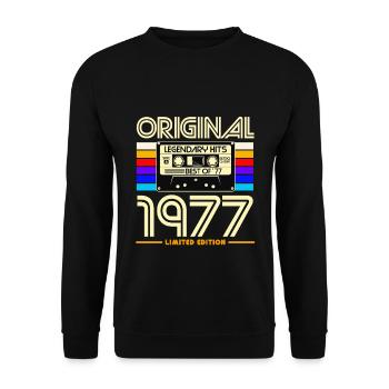 Original 1977 Retro Cassette - Sweat-shirt Unisexe - noir - Devant - Alina (178cm) & Michal (187cm)