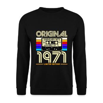1971 Limited Edition Cassettes - Unisex Sweatshirt - black - Front - Alina (178cm) & Michal (187cm)