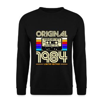 Original 1984 Retro Cassette - Unisex Sweatshirt - black - Front - Alina (178cm) & Michal (187cm)