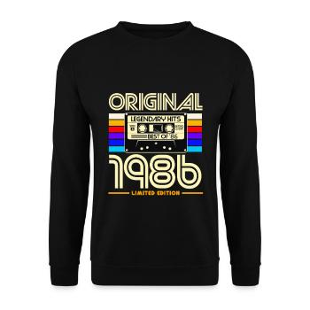 Original 1986 Édition limitée Cassette rétro - Sweat-shirt Unisexe - noir - Devant - Alina (178cm) & Michal (187cm)