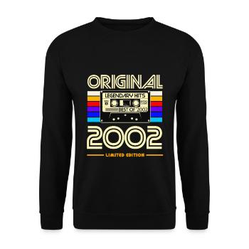 Originalkassette Retro von 2002 - Unisex Pullover - Schwarz - Vorne - Alina (178cm) & Michal (187cm)