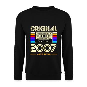 Original 2007: Hits rétro cassette - Sweat-shirt Unisexe - noir - Devant - Alina (178cm) & Michal (187cm)