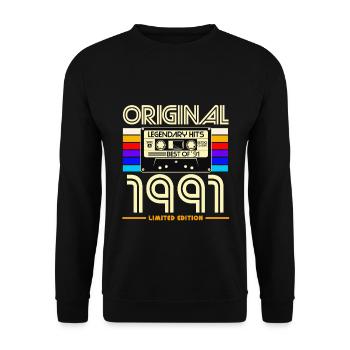 1991 Limited Edition Cassette - Unisex Sweatshirt - black - Front - Alina (178cm) & Michal (187cm)