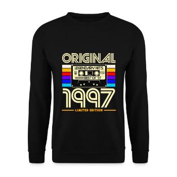 Original 1997 Hits Cassette Rétro - Sweat-shirt Unisexe - noir - Devant - Alina (178cm) & Michal (187cm)