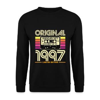 Original 1997 Limited Retro Cassette - Unisex Sweatshirt - black - Front - Alina (178cm) & Michal (187cm)