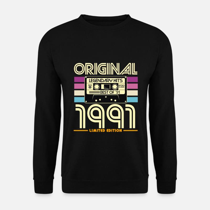 1991 Retro Legend Kassette - Unisex Pullover - Schwarz