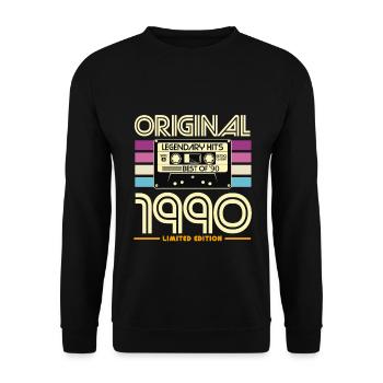 Original Hits 90er Kassette - Unisex Pullover - Schwarz - Vorne - Alina (178cm) & Michal (187cm)