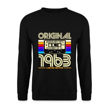 Original 1963 Retro Cassette Tape Limited Edition - Unisex Sweatshirt - black - Front - Alina (178cm) & Michal (187cm)