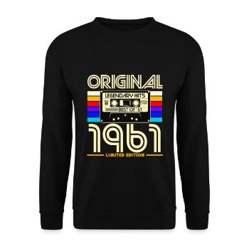 Cassette 1961 Retro Limité - Sweat-shirt Unisexe - noir - Devant - Alina (178cm) & Michal (187cm)