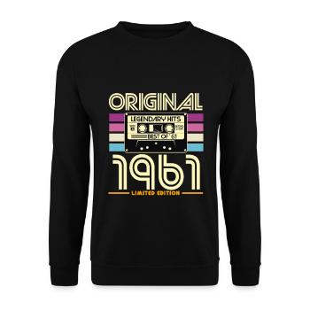Originale Kassetten-Retro-Edition von 1961 - Unisex Pullover - Schwarz - Vorne - Alina (178cm) & Michal (187cm)