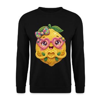 Lemon Heart Hands - Unisex Sweatshirt - black - Front - Alina (178cm) & Michal (187cm)