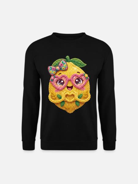 Zitrone Herzhände - Unisex Pullover - Schwarz