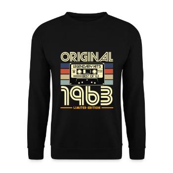 Original 1963 Retro Cassette - Sweat-shirt Unisexe - noir - Devant - Alina (178cm) & Michal (187cm)