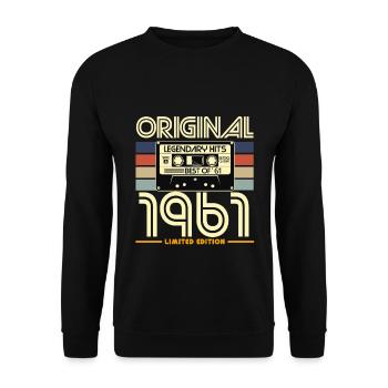 Original 1961 Retro Cassette Limited - Unisex Sweatshirt - black - Front - Alina (178cm) & Michal (187cm)