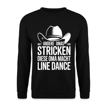 Omas Line Dance - Unisex Pullover - Schwarz - Vorne - Alina (178cm) & Michal (187cm)