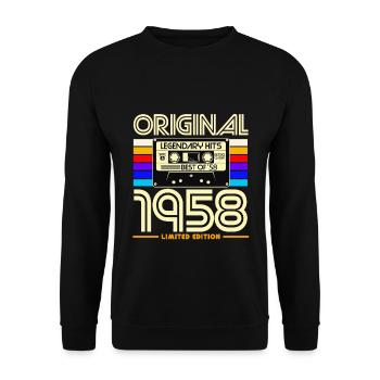 Original 1958 Vintage Cassette Tee - Unisex Sweatshirt - black - Front - Alina (178cm) & Michal (187cm)