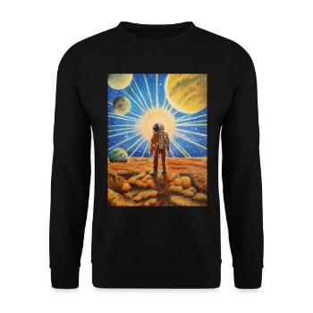 Astronaut auf Mars - Unisex Pullover - Schwarz - Vorne - Alina (178cm) & Michal (187cm)