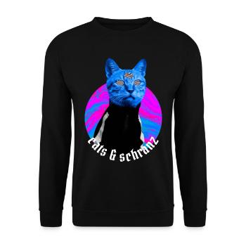 cats and Schranz - Schranz music Hard Techno Outfi - Unisex Sweatshirt - black - Front - Alina (178cm) & Michal (187cm)