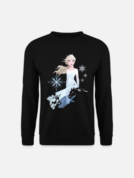 Frozen Elsa Silhouette Mit Schneeflocken - Unisex Pullover - Schwarz