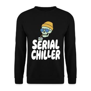 Serial Chiller Funny Horror Design - Unisex Sweatshirt - black - Front - Alina (178cm) & Michal (187cm)